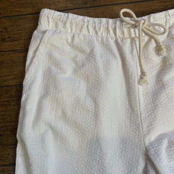 J. Crew White Seersucker Wide leg Drawstring Waist Coastal Beach Pants Size S - Picture 9 of 10